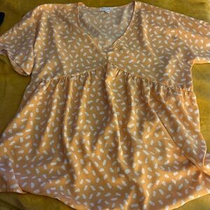 Mittoshop Vibrant Orange and White Blouse